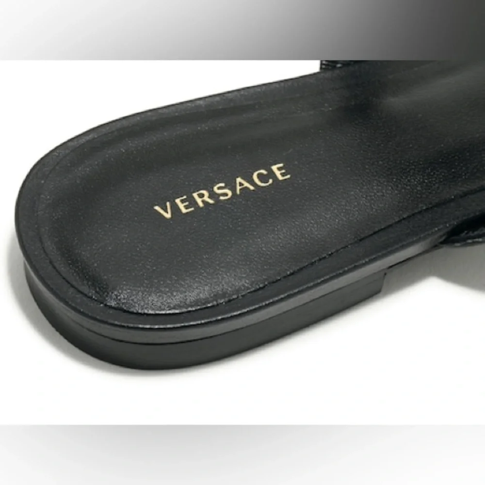 NWT Versace Medusa Emblem Stud Sandals Including Dust Bag Box Authenticity Card - Picture 9 of 15